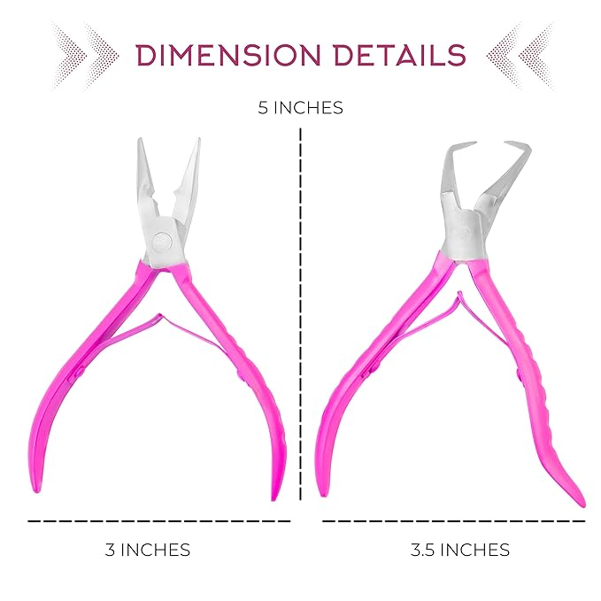 SIVOTE Professional Hair Extension Tools Kit Stainless Steel, Microlink & Itip Extensions Tool Kit, Pink