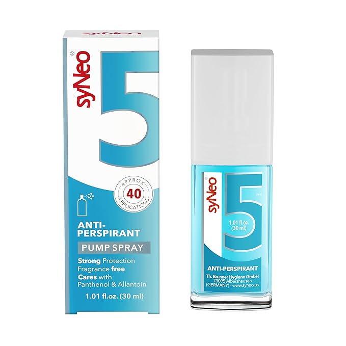 5 Antiperspirant Pumpspray, Anti Sweat Deodorant for women against heavy sweating, Anti-Transpirant antiperspirant Spray Deodorant, 1 pack 1.01 fl.oz.