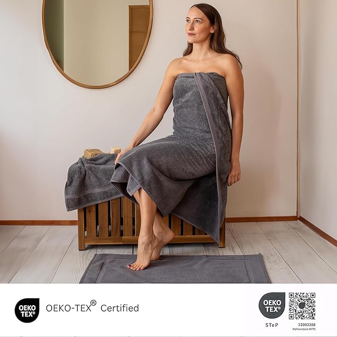 Classic Turkish Towels CTT - Premium Turkish Jumbo Bath Sheet, 100% Turkish Cotton, Absorbent & Ultra Comfy Bath Towel Sheets for Hotel & Spa | 40"x80" (Gray)