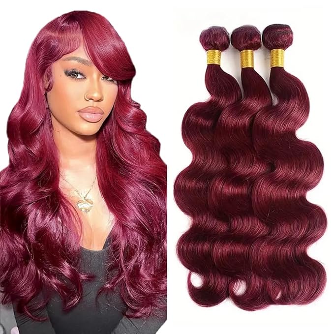 24 26 28 inch Red Bundles Human Hair Burgundy Bundles 99J Body Wave Human Hair Red Body Wave Bundle 300g