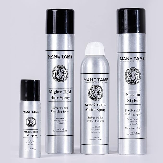 MANE TAME Session Styler Hair Spray for Men 10oz - Volume Protection, Flexible Hold, Working Spray - Best used as a Volume Booster