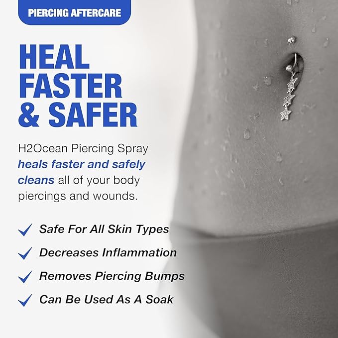 H2Ocean Piercing Aftercare Spray 4oz (Pack of 2) (2023)