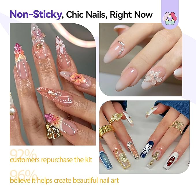 SAVILAND Pro Solid Builder Nail Gel for Nails with 30 g Rhinestone Glue Gel: 30 Days Long Lasting Clear 3D Nail Gel for Nail Extension Nail Art Salon