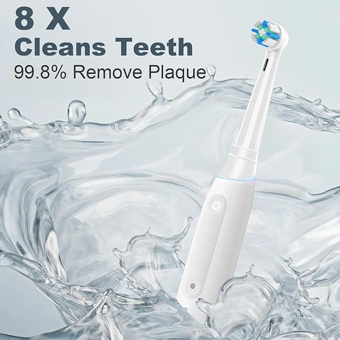 8 Pcs IO Replacement Heads Compatible with Oral B IO 2/3/4/5/6/7/8/9/10/Deep Clean Series Electric Toothbrushes, Medium Softness Brush Heads Compatible with Oral B iO (Black)