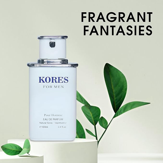 Kores Men's Perfume–Sophisticated & Refined Fragrance with Citrus,Spicy Notes,and Warm Woody Undertones–Long Lasting Scent for Elegant Occasions