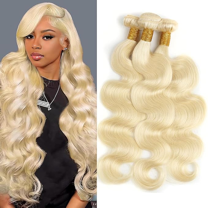 613 Blonde Bundles Human Hair Body Wave 24 24 24 inch 100% Unprocessed 12A Brazilian Virgin Human Hair 3 Bundles Double Weft Quick Weave Hair Extensions