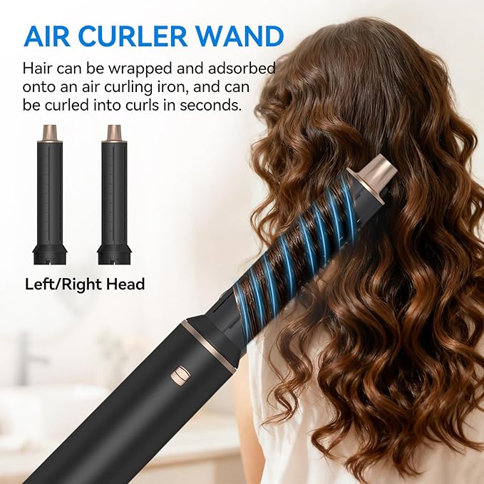 Blow Dryer Brush 5 in 1: Ionic Hot Air Styler Hair Dryer Brush Blow Dryer Set for Curling Volumizing Straightening Styling
