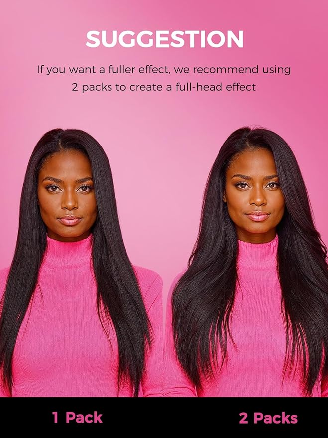 Lashey Invisi Edge & Seamless Clip in Hair Extensions Human Hair, 16 Inch 110g 7pcs(5pcs Invisi Edge& 2pcs Seamless) Real Virgin Human Hair Extensions, Natural Black Yaki Straight Hair