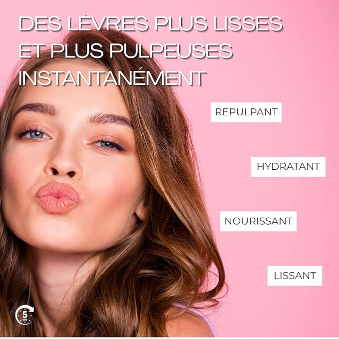 Instant Lip Plumper, Hydrating Lip Serum with Hyaluronic Acid, Guarana & Horse Chestnut Extract, Non-Sticky Moisturizing Lip Plumping Glossm, Anti-Aging Lip Care, 5ml