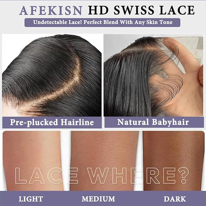 34 Inch 13x6 Lace Front Wigs Human Hair Pre Plucked 200% Density Body Wave HD Transparent Lace Frontal Wigs For Women Can Last 6-9 Months Tangle-Free Natural Color Glueless Wigs with Baby Hair