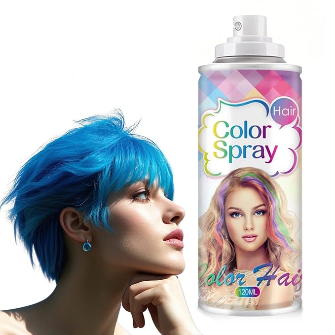 Temporary Hair Color Spray for Women and Girls, Temporary Hair Color Wax, Natural Hair Coloring Strong Style Gel Cream Hair Dye Spray for Halloween, DIY, Cosplay, Party (Blue, Large)