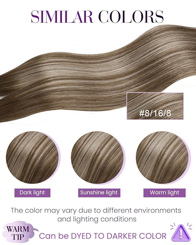 LaaVoo K Tip Hair Extensions Real Human Hair U Tip Hair Extensions Light Brown Mix Dark Golden Blonde Ktip Human Hair Extension Ombre Brown Hot Fusion Blonde 24 inch 50g/50s