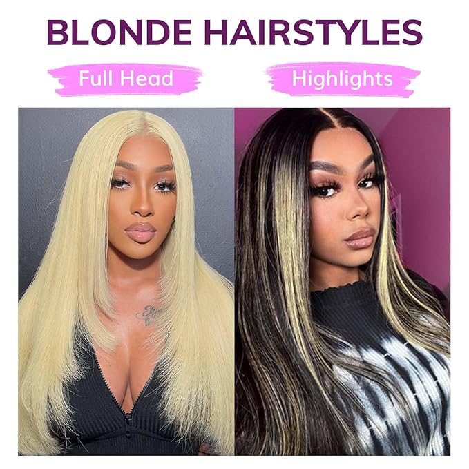 IDN BEAUTY Seamless Clip In Hair Extensions Human Hair, 110g 16 Inch, 613 Blonde Straight Remy Hair Seamless Clip Ins For Black Women PU Weft Invisible Edge 7pcs Thick Enhancement
