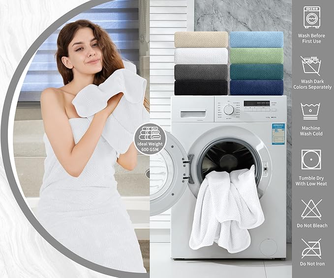 Extra Large Bath Towel Set of 4 (35"x70"),Oversized Bath Sheet Super Soft Highly Absorbent Jumbo Bathroom Towel Set Microfibers Quick Dry Shower Towel for Hotel,Bathroom,Guest,Spa,Gym (White)