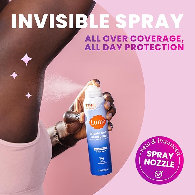 Lume Invisible Spray Deodorant For Women - Whole Body Deodorant Spray - 72 Hr Odor Control - Ozone Friendly, Natural Propellant - Aluminum & Baking Soda Free, Skin Loving - 3.6 ounce (Lavender Sage)