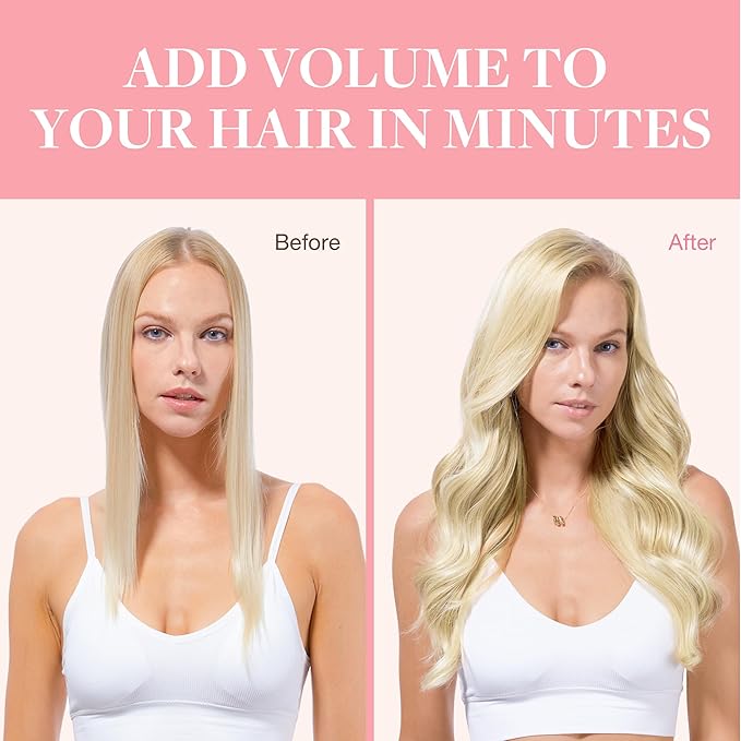 GOO GOO Clip in Hair Extensions Real Human Hair, Remy Human Hair Extensions Clip ins for Women, Natural Human Hair, 20inch 120g 7Pcs, #O7/60F