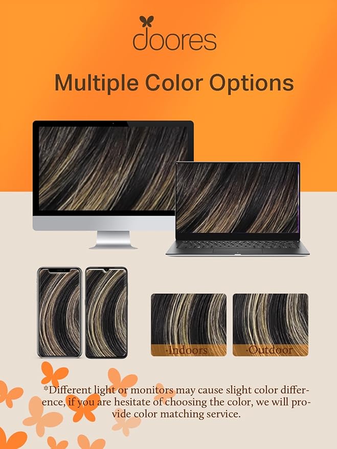 DOORES Hair Extensions Real Human Hair, Natural Black to Light Blonde 12 Inch 40g 20pcs, Human Hair Extensions Natural Hair Extensions Straight Remy Hair Extensions