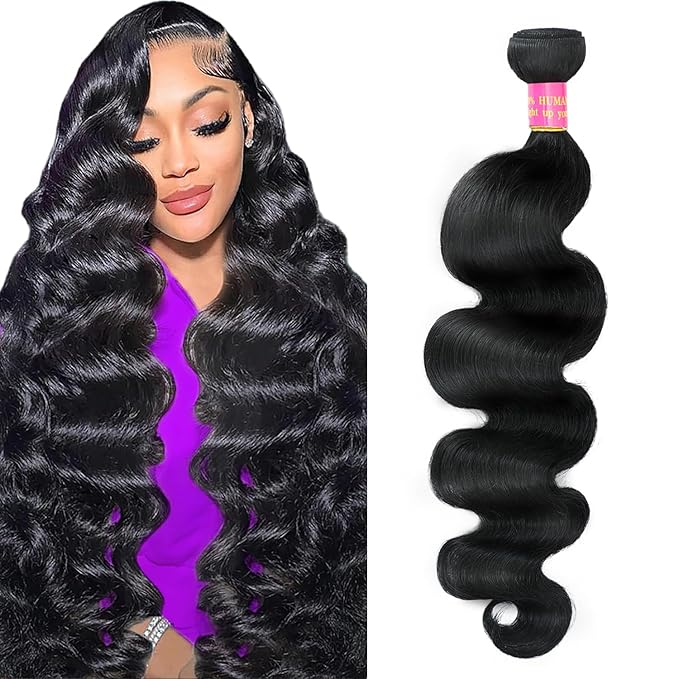12A 30 Inch Human Hair Bundles 100% Unprocessed Brazilian Virgin Hair Body Wave Quick Weave Wavy Human Hair Bundles for Black Women Natural Color