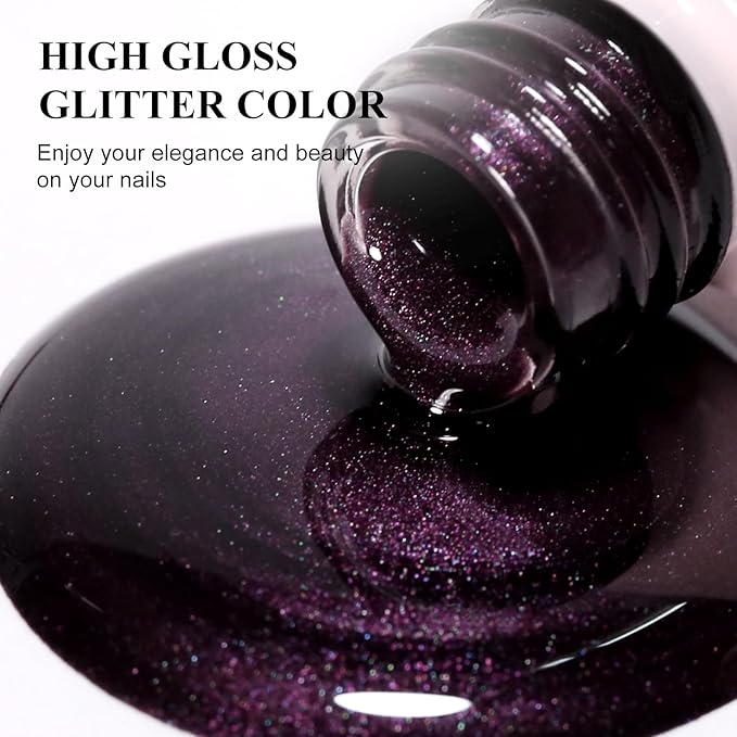 Imtiti Glitter Gel Nail Polish, 1Pcs Pearl Light Brown Gel Polish Shimmer Brown Soak Off UV LED Gel Polish, Nail Art Starter Manicure Salon DIY at Home for Women (0.34 Fl Oz-1926)