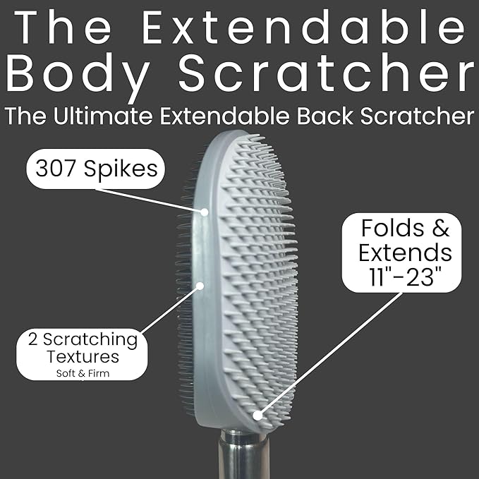 The Ultimate Extendable Back Scratcher, Scalp and Back Massager, & Exfoliator Gifts for Men and Women Double-Sided Itch Reliever, Expandable Scratch Large Surface, Delivers A Deep Soothing Scratch