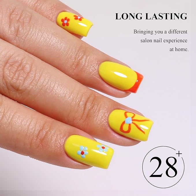 Imtiti Neon Yellow Gel Nail Polish, Canary Yellow Soak Off UV LED Gel Polish, Long Lasting, Nail Art Manicure Salon DIY at Home for Spring and Summer (0.34 Fl Oz-963)