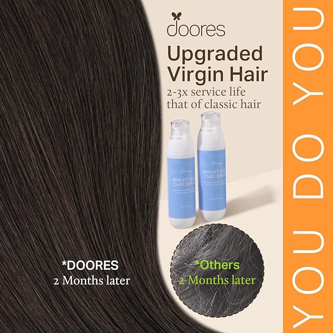 DOORES Microlink Hair Extensions Remy Hair, Light Dark Brown 20 Inch 50g/50s, Beaded Extensions Human Hair for Women Micro Ring Extensions