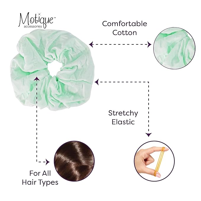 Jumbo Cotton Scrunchie Hair Tie (Pale Green)