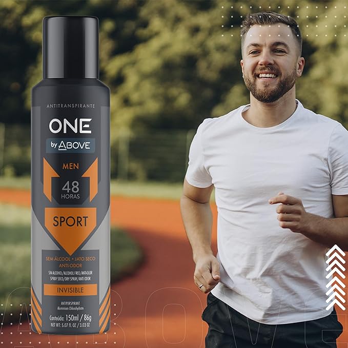 ABOVE 48 Hours One Antiperspirant Deodorant, Sport, 3.03 oz - Dry Spray Deodorant for Men - Antiperspirant Spray - No Stain - Cruelty-Free