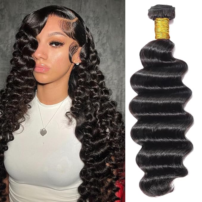 12 Inch Brazilian Loose Deep Wave Bundle 12A 100% Unprocessed Virgin Hair Single Bundle Loose Deep Wave Natural Color Hair Extensions 1 Pack 100g+/-5g