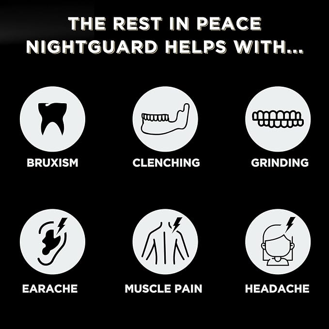 Rest in Peace Night Guard - Pack of Two Moldable Mouth Guard for Teeth Grinding Clenching Bruxism (Clear)