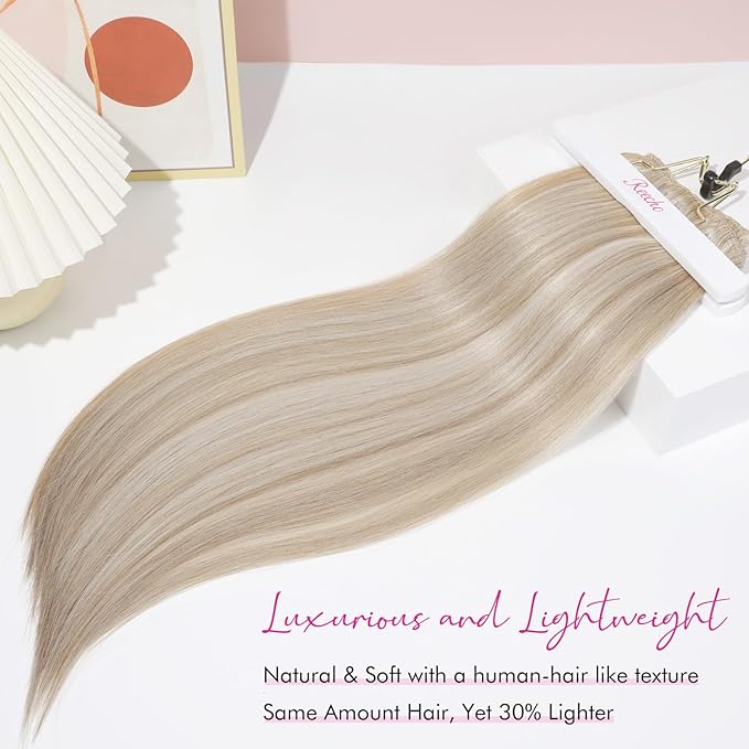 REECHO Hair Extensions, 11PCS Clip in Hair Extensions 24" Long Straight hair extensions HE005 Natural Soft Synthetic Hairpieces for Women – Honey Blonde with Highlights