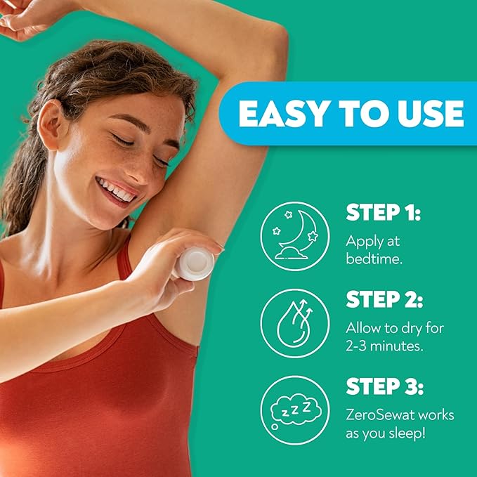 ZeroSweat Antiperspirant Deodorant | Clinical Strength Hyperhidrosis Treatment - Reduces Armpit Sweat 1.2 Fl.Oz (1 Pack)