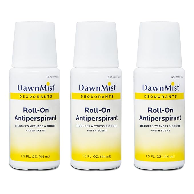 Dukal RD15 DawnMist Roll On Antiperspirant & Deodorant, Fresh Scent, Travel Size, 1.5oz, 3 pack