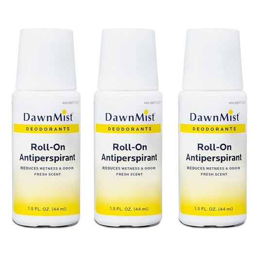 Dukal RD15 DawnMist Roll On Antiperspirant & Deodorant, Fresh Scent, Travel Size, 1.5oz, 3 pack