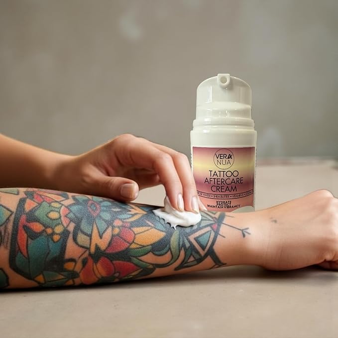 Tattoo Aftercare Cream for Women – With Rose Water, Shea Butter, Vitamin E & Jojoba Oil – Soothes, Protects and Brightens Healed Ink, Non-Greasy Moisturizer, Citrus Floral Scent (50ml)