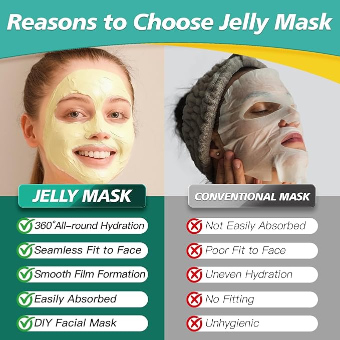 Powder Jelly Mask for Facials Professional, Peel Off Facial Mask for Hydrating & Moisturizing, Christmas Hydrojelly Mask Gifts for Women Men, Home DIY Spa Use for All Skin with Chamomile Petals