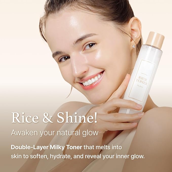 I'm from Rice Toner, Milky Toner for Glowing Skin, Korean Rice, Glow Essence with Niacinamide, Hydrating for Dry, Dull, Combination Skin, Vegan, Fragrance Free, Glass Skin 5.07 Fl Oz