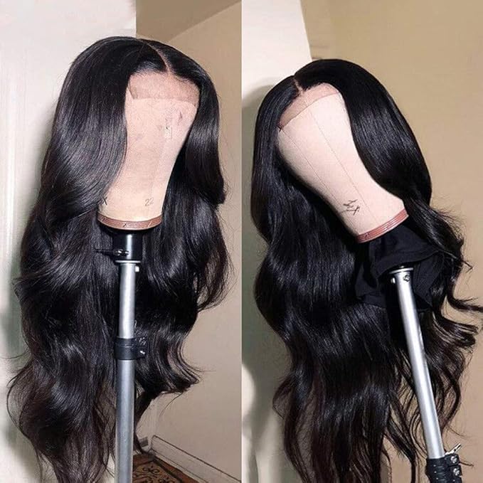 IUPin 26inch Pre Plucked Long Body Wave HD Lace Closure Wigs Human Hair Lace Closure Wig Wear and Go Glueless Wigs for Black Women Unprocessed Brazilian Virgin 4x4 Lace Front Human Hair Wig