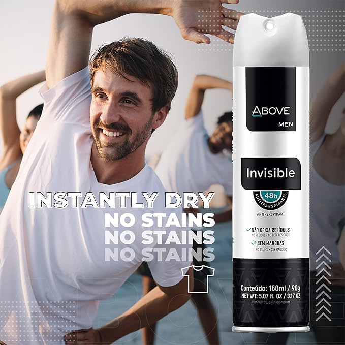 ABOVE Invisible - 48 Hours Antiperspirant Deodorant for Women - Fennel Fragrance - Dry Spray Protects Against Sweat and Body Odor - Delivers Instant Freshness - Stain and Alcohol Free - 3.17 oz