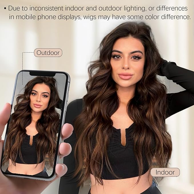 KooKaStyle Clip in Hair Extensions for Women,7PCS 16 Inch Dark Brown Hair Extensions Clip Ins Soft and Natural Hair Pieces for Women Thick Long Wavy Hair