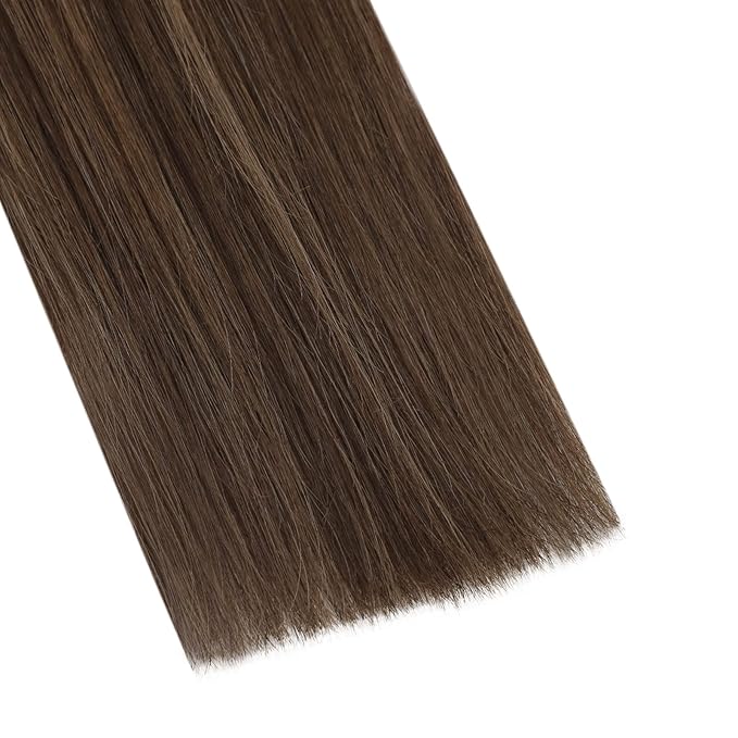 Full Shine Keratin U Tip Hair Extensions Human Hair Balayage Brown U Tip Hair Extensions Real Human Hair 14 Inch Natural Human Hair Straight Remy Hair 40 Grams add Volume