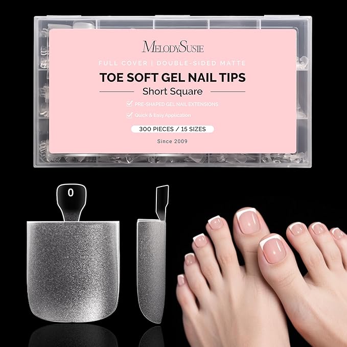MelodySusie Square Toe X Nail Tips - 300Pcs 15Sizes Clear Acrylic, Full Matte Full Cover Press on Nails for DIY Extension & Salon Use,Pre-Shaped for Long-Lasting Manicure