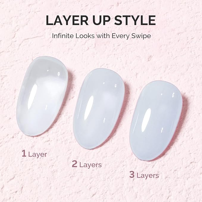 MelodySusie Milky Blue Gel Nail Polish, 0.5Fl.oz Jeweliver Gel Polish Translucent Light Baby Blue Pastel Color White Soak Off UV LED Art Design Manicure Gift for Girls Salon DIY At Home JM11