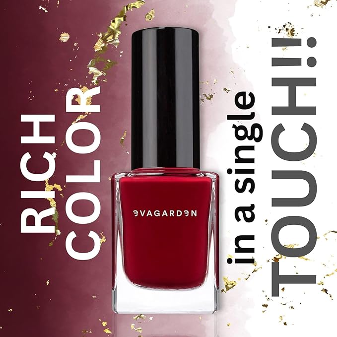 EVAGARDEN Sea Water Resistant Nail Polish - Saturated Color with Thin Film Coating - Attractive, Durable and Smooth Coverage - Clean Formula, No Harsh Substances - 680 Carmin Red - 0.34 oz
