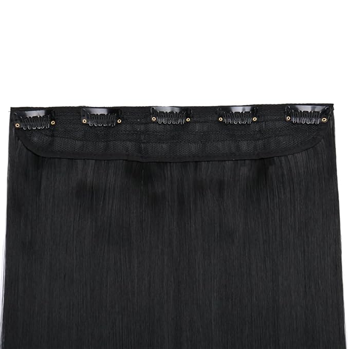 S-noilite Elegant 30"(76cm) Longest Curly Dark Black 3/4 Full Head One Piece 5 Clips Clip in Hair Extensions Sexy Lady Fashion Choice Quality Guarantee