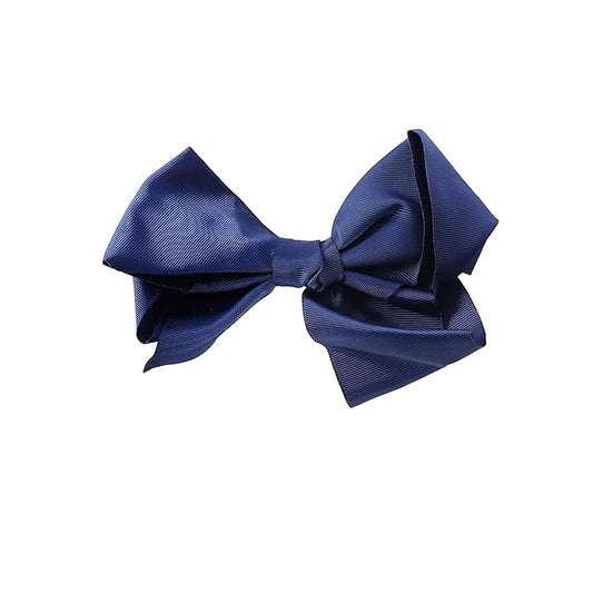4 Inch Grosgrain Hair Bow for Girls - Navy