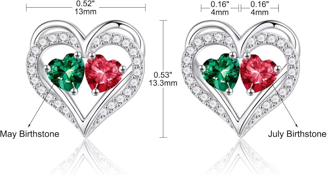 Iefil Christmas Gifts for Women Wife - 925 Sterling Silver Birthstone Earrings, Anniversary Birthday Gifts for Women Wife Girlfriend Mom