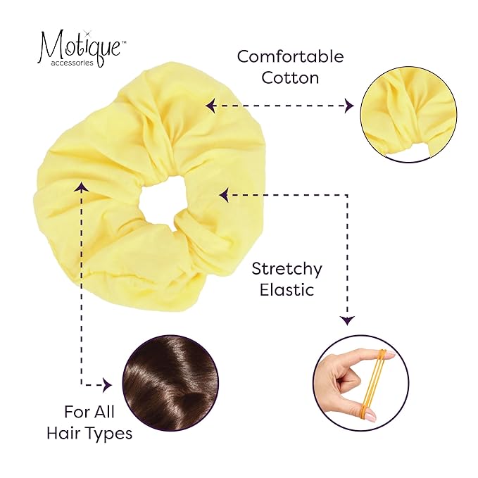 Motique Accessories Jumbo Cotton Scrunchie - Pale Yellow