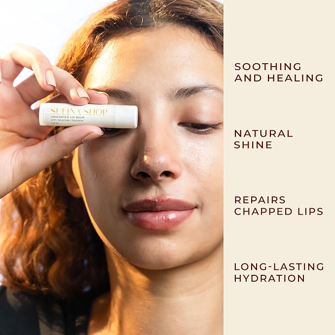 Unscented Lip Balm Hydrating for Dry Lips - Lip Moisturizer with Castor Oil and Beeswax, Chapped Lip Repair, Restores Smoothness, Barrier Protection, Fragrance-Free and Gentle - 0.15 Fl oz