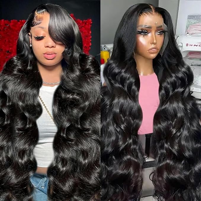 13x6 Body Wave Lace Front Wigs Human Hair Pre Plucked 220% Density Glueless Wigs Human Hair with Baby Hair for Women 30Inch